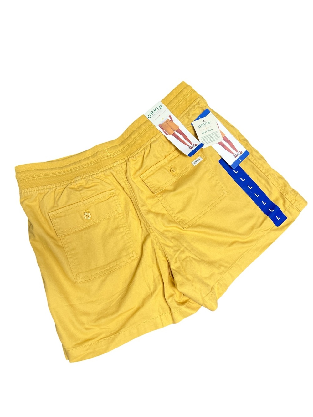 🆕 Orvis Sunflower Yellow Drawstring Cotton Shorts Ladies Size L